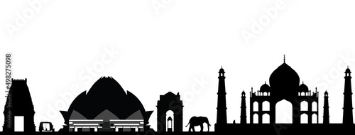 new delhi city skyline drawing