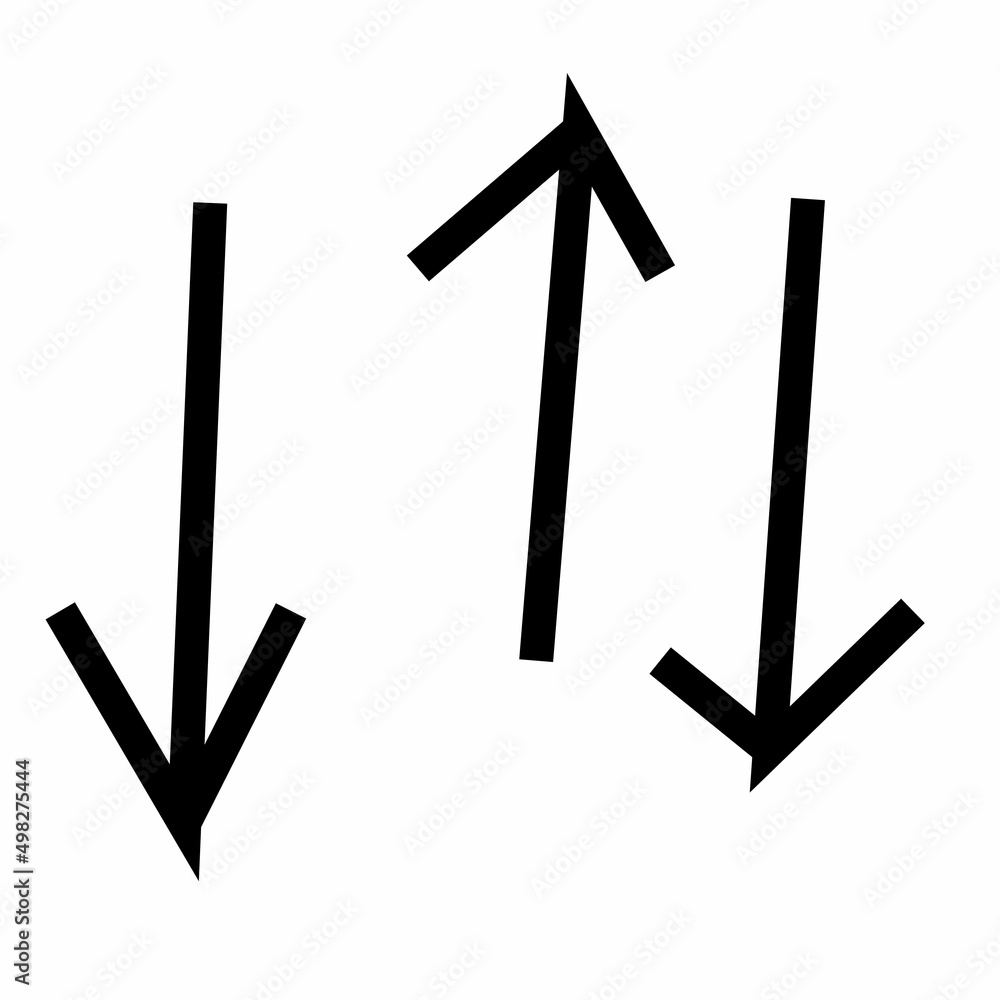 Black arrow doodle set. Vector line art business collection on white background. Black arrow doodle set. Vector line art business collection on white background.