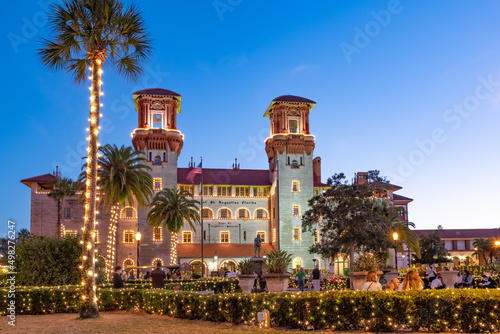 Downtown of St. Augustine, Florida, during christmas time photo