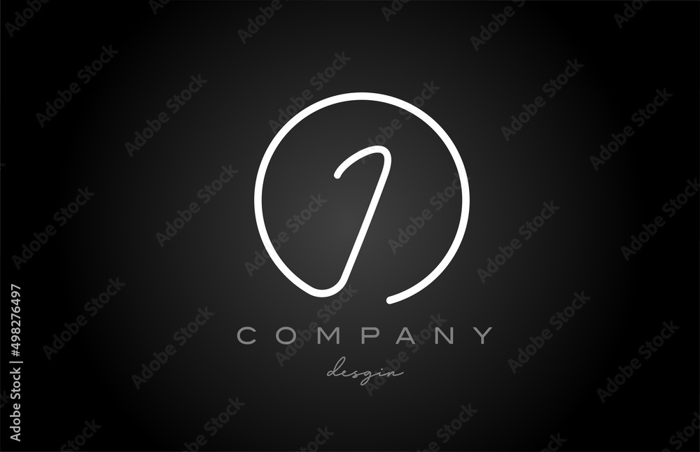 black and white I alphabet letter logo icon design. Handwritten creative template for company and business black and white I alphabet letter logo icon design. Handwritten creative template for company and business