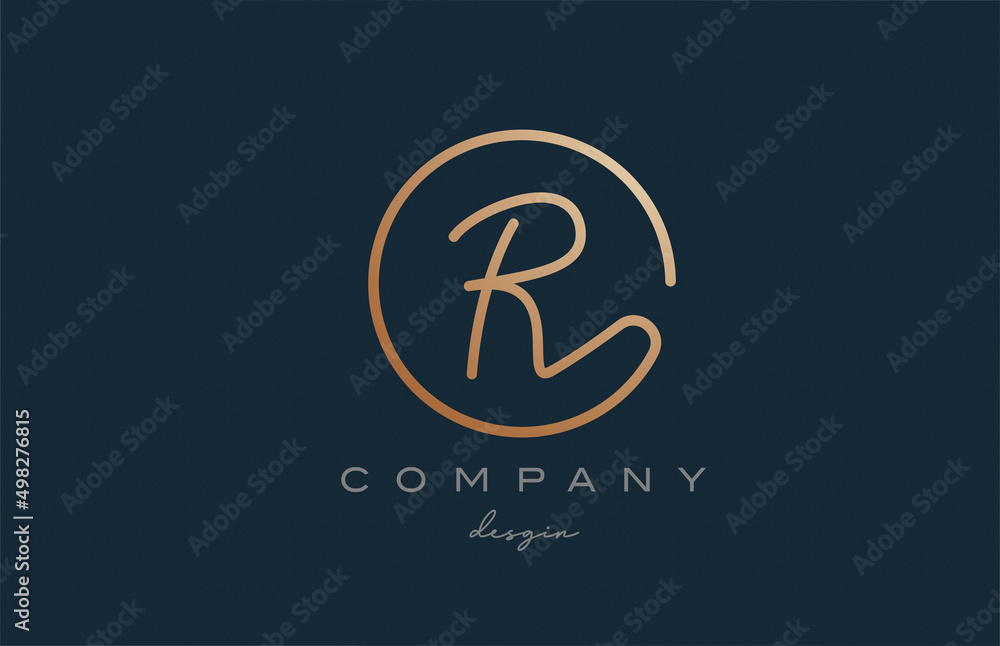 brown joined R alphabet letter logo icon design. Handwritten connected creative template for company and business brown joined R alphabet letter logo icon design. Handwritten connected creative template for company and business