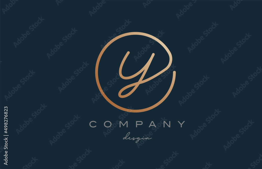 brown joined Y alphabet letter logo icon design. Handwritten connected creative template for company and business - obrazy, fototapety, plakaty 