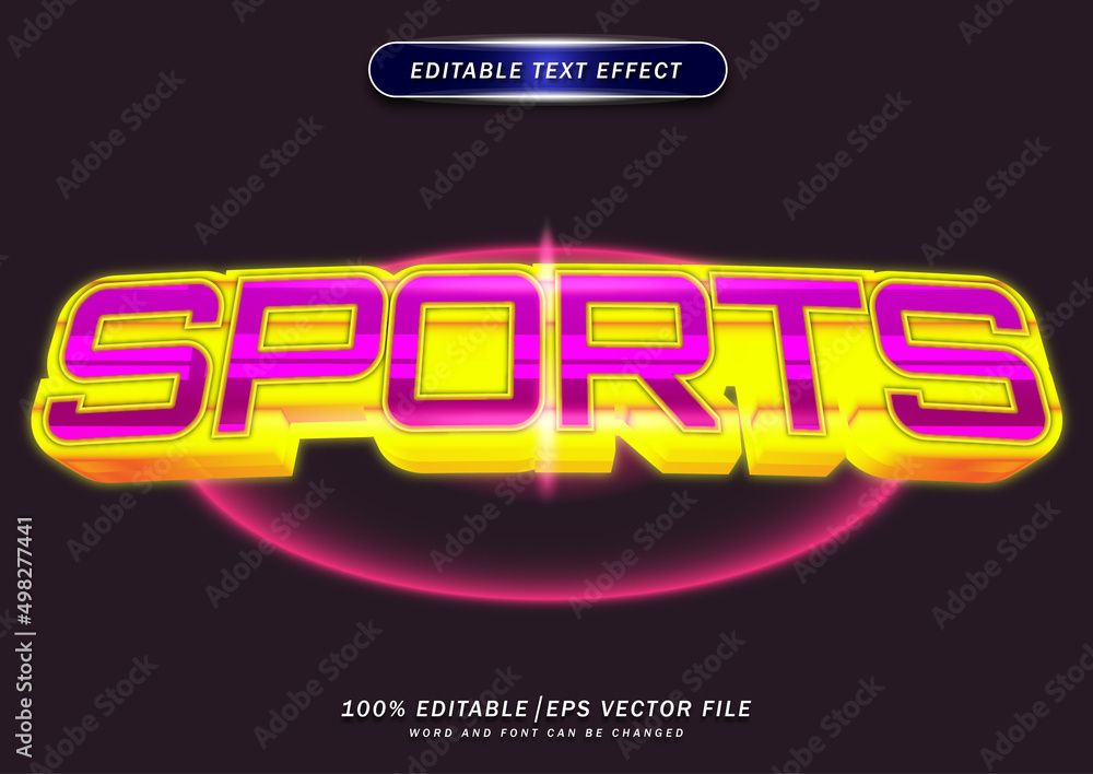 Sports gaming text editable effect