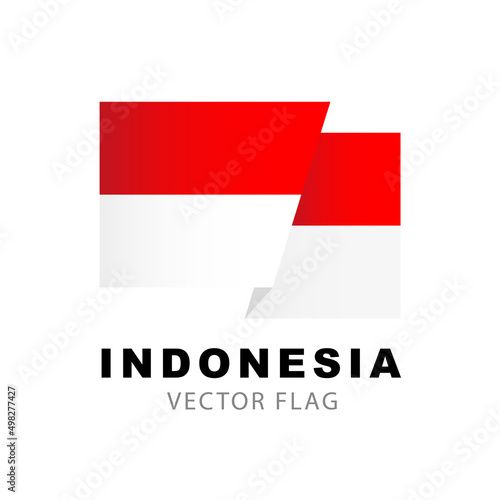 Free Download Colorful Indonesian flag logo. Flag of Indonesia. Vector illustration isolated on white background. - GFXLoad