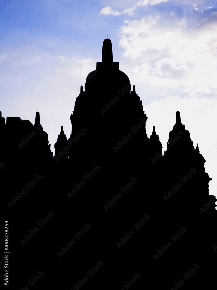 silhouette of a temple