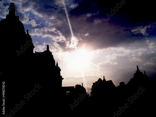 Prambanan temple in sunset