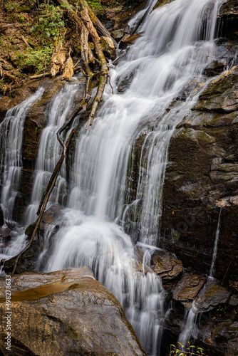 Close up of a portion of the Pearson Waterfalls near Saluda, NC