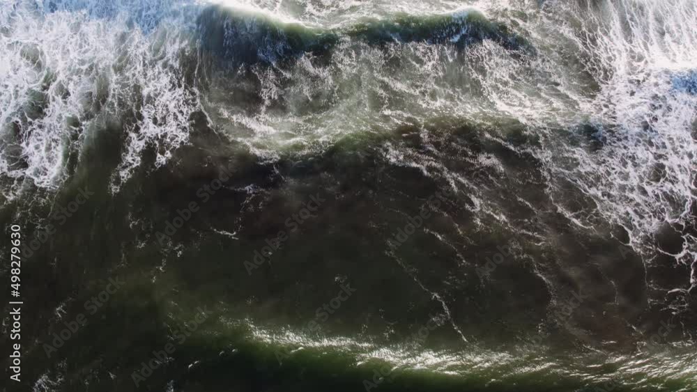 Overhead Shot Of Tide Coming In Over Beach Overhead Shot Of Tide Coming In Over Beach