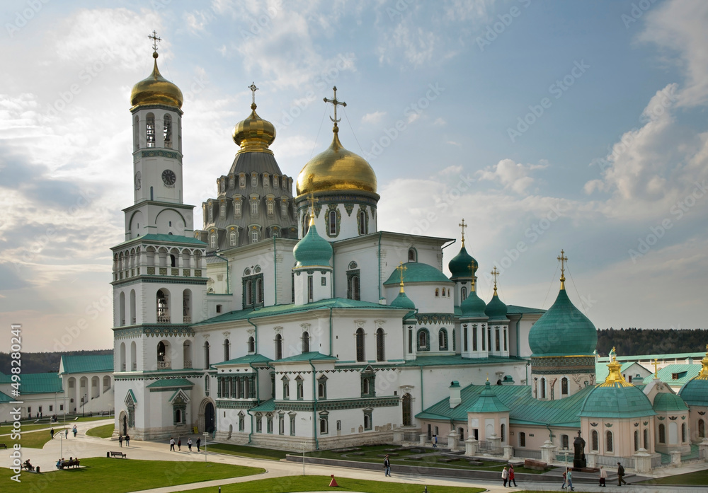 Resurrection cathedral and church of St. Constantine and St. Helena of Resurrection (New Jerusalem) monastery in Istra. Russia