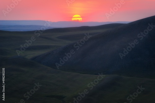 sunset over the mountains