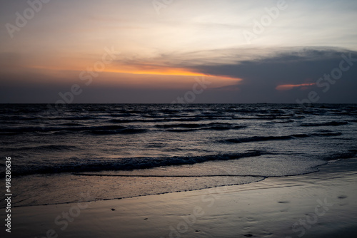 Sunset at the beach, Bangsaen, Chonburi, Thailand. © fri9thsep