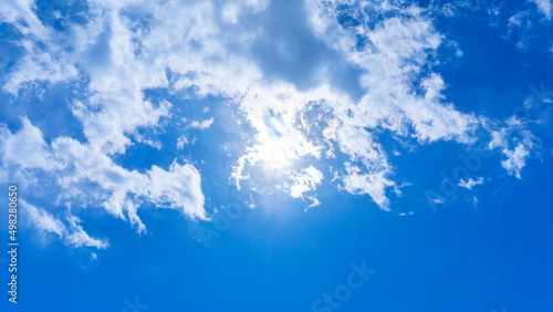 Panorama background material of refreshing blue sky and clouds_19