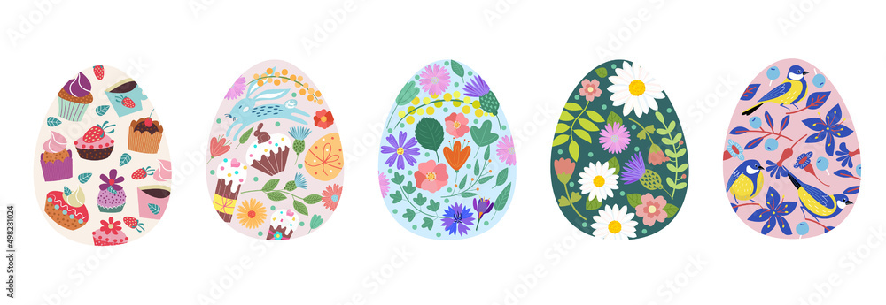 happy Easter. A set of colored Easter eggs. happy Easter. A set of colored Easter eggs.