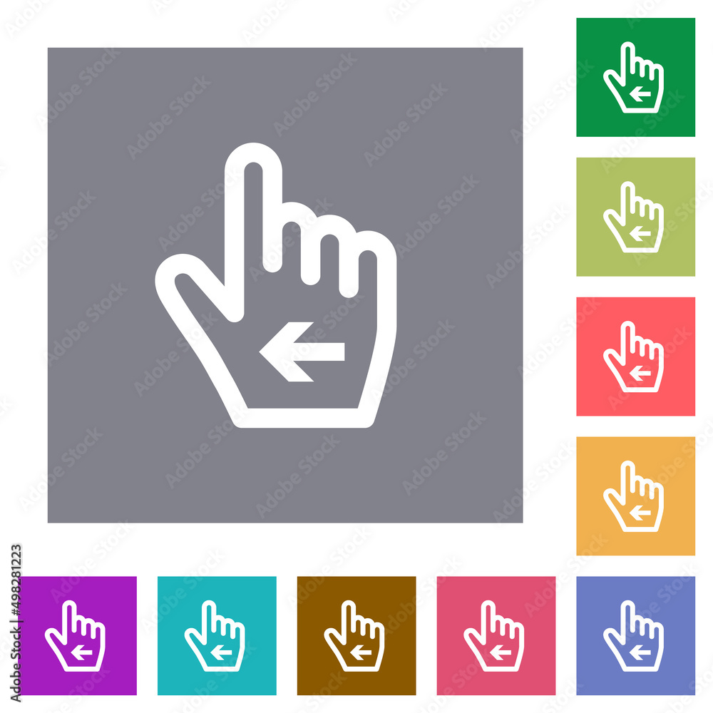 Hand cursor left outline square flat icons Hand cursor left outline square flat icons