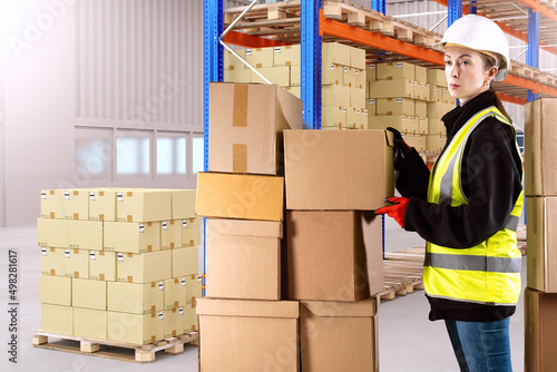 Warehouse manager woman. Lo...