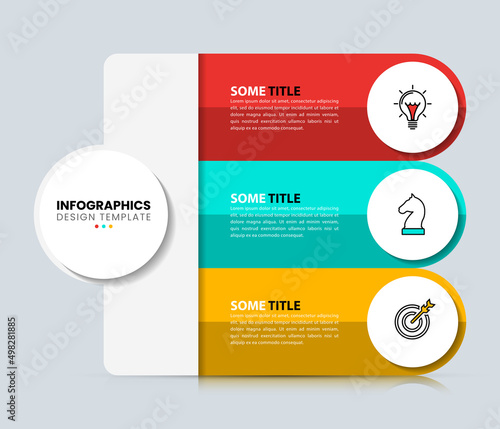 Infographic template with icons and 3 options or steps