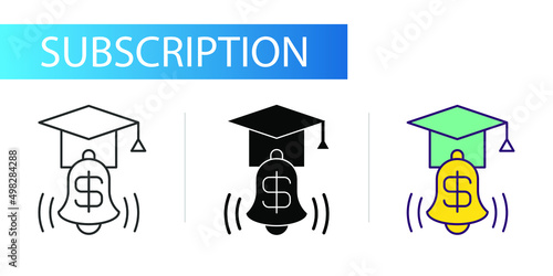 education subscription. Icons set for web design