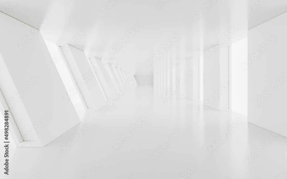 Empty white tunnel, 3d rendering. Empty white tunnel, 3d rendering.