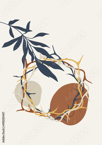  Easter crown of thorns boho minimalist printable wall art