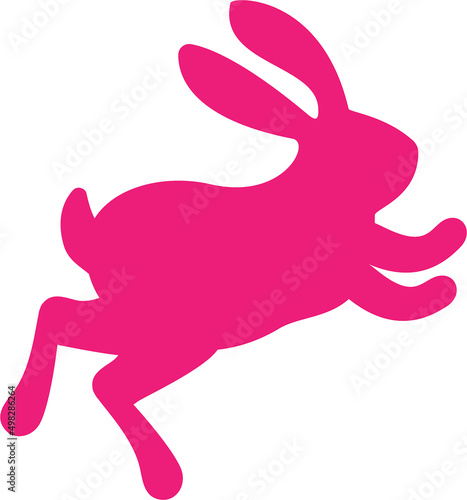 Easter cute rabbit silhouette. Vector cartoon illustration.