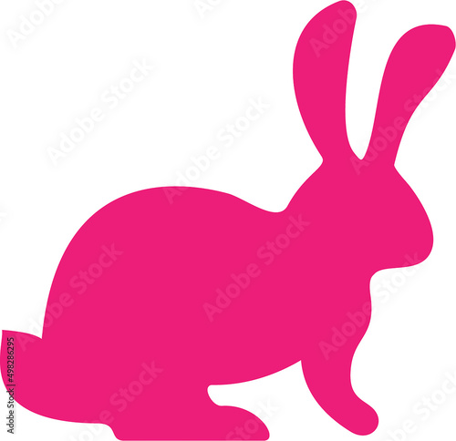 Easter cute rabbit silhouette. Vector cartoon illustration.