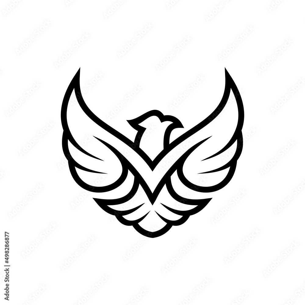 Obraz premium Eagle line logo vector