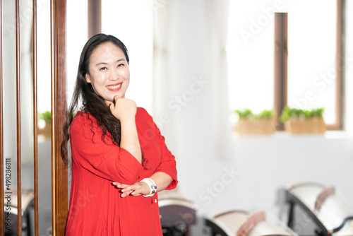 woman in the chinese zither practice room