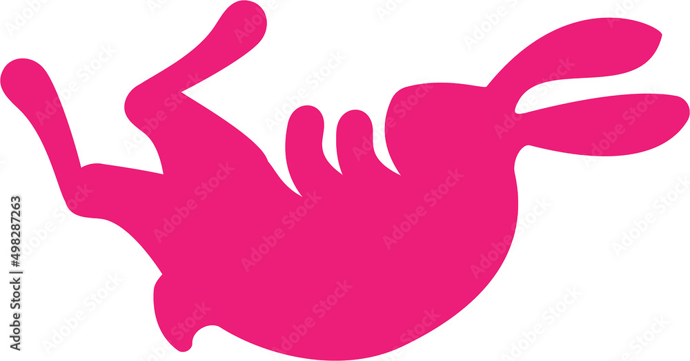 Obraz premium Easter cute rabbit silhouette. Vector cartoon illustration.