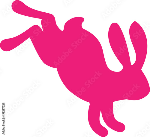 Easter cute rabbit silhouette. Vector cartoon illustration.