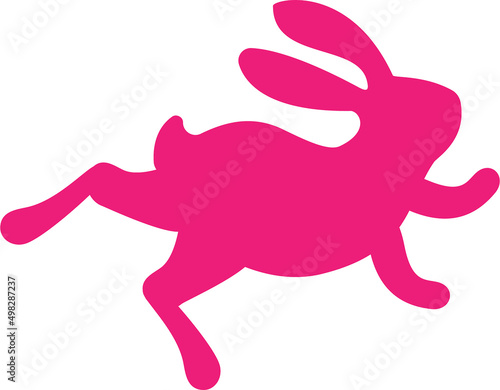 Easter cute rabbit silhouette. Vector cartoon illustration.