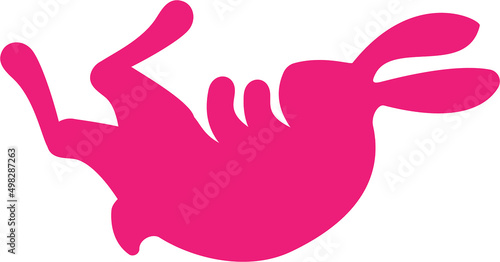 Easter cute rabbit silhouette. Vector cartoon illustration.