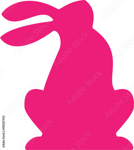 Easter cute rabbit silhouette. Vector cartoon illustration.