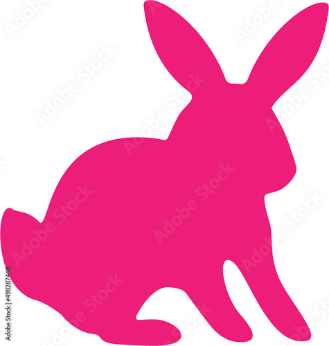 Easter cute rabbit silhouette. Vector cartoon illustration.