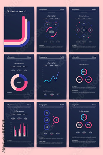 Vector graphics infographics with mobile phone. Template for creating mobile applications, workflow layout, diagram, banner, web design, business reports