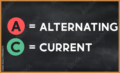 Fotografi alternating current (ac) on chalk board