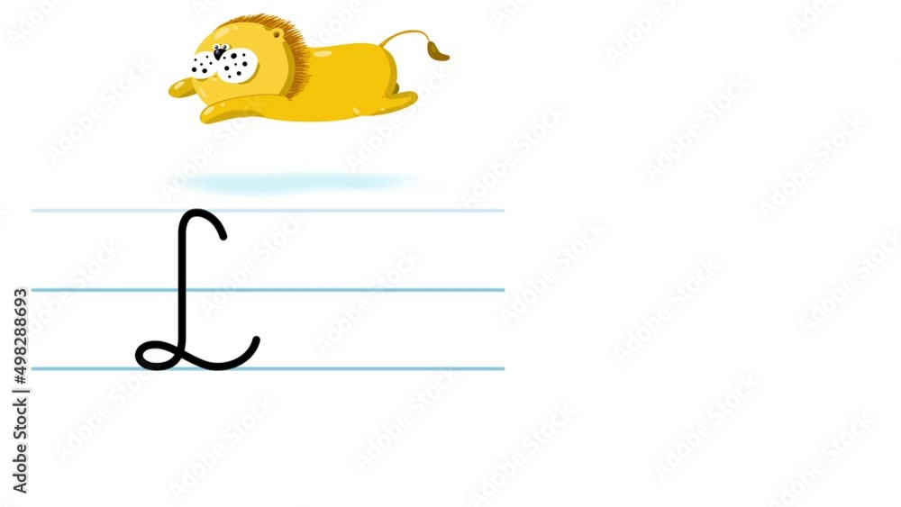 L letter writing like lion cartoon animation. A compatibile part of the alphabet serie. Handwriting educational style for children. Good for education movies, presentation, learning alphabet, etc... L letter writing like lion cartoon animation. A compatibile part of the alphabet serie. Handwriting educational style for children. Good for education movies, presentation, learning alphabet, etc...