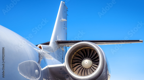 jet engine of an modern airplane photo