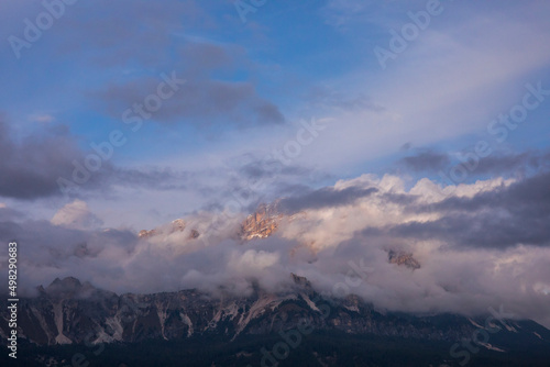 Sunset in Dolomites mountains  Alps  northern Italy