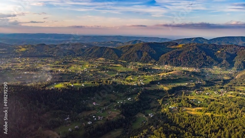 Carpathian mountains in Ukraine village
