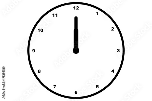 Black clock icon isolated on white background
