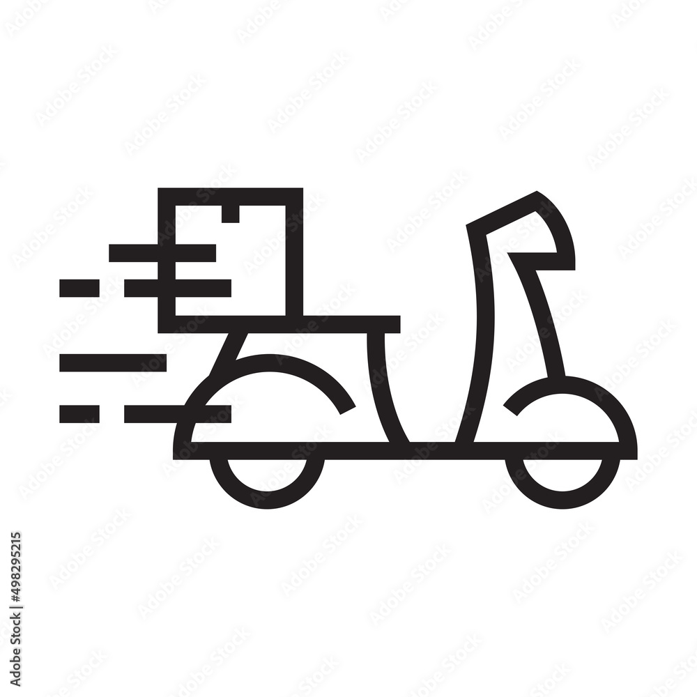 Motorcycle fast delivery icon symbol, Pictogram flat outline design for apps and websites, Isolated on white background, Vector illustration Motorcycle fast delivery icon symbol, Pictogram flat outline design for apps and websites, Isolated on white background, Vector illustration