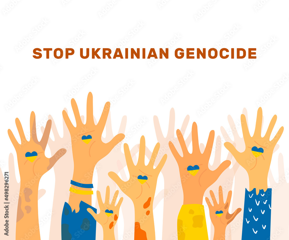Concept against genocide in Ukraine. Cartoon style. Vector illustration. Isolated. Concept against genocide in Ukraine. Cartoon style. Vector illustration. Isolated.