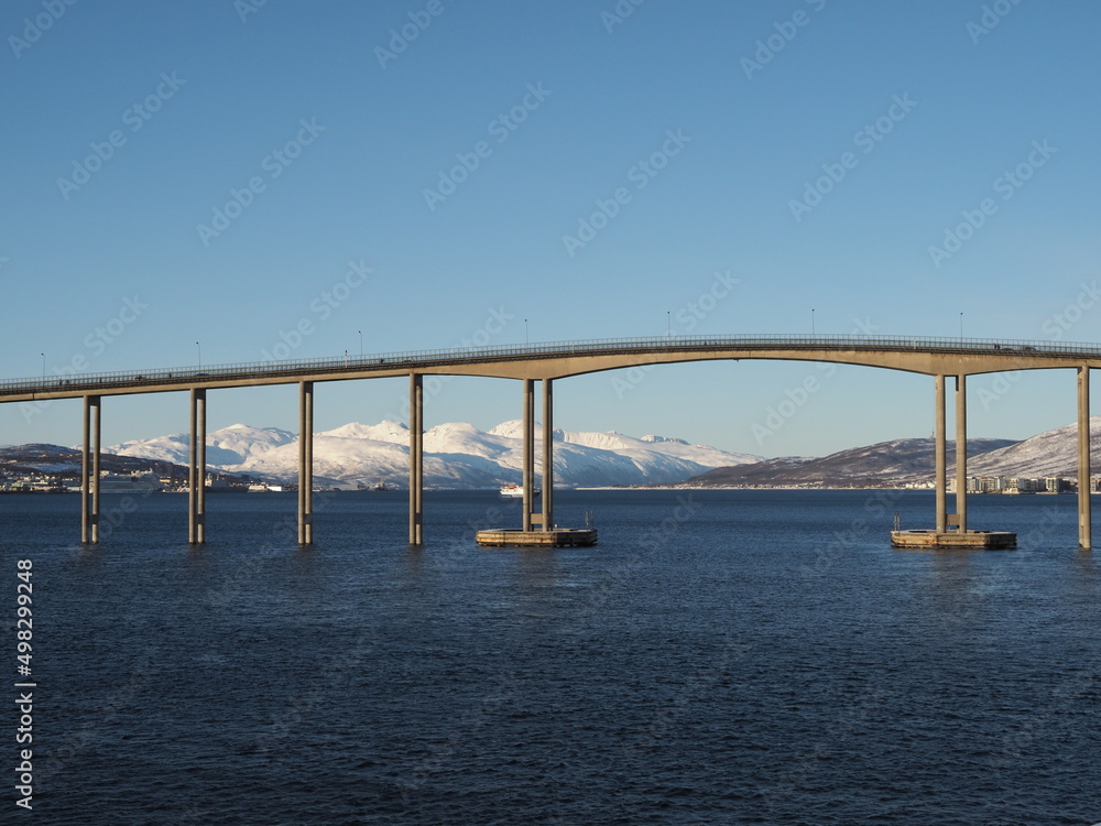 Bridge over the sea to Tromso island, Norway Bridge over the sea to Tromso island, Norway
