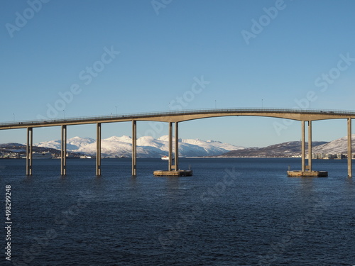 Bridge over the sea to Tromso island, Norway
