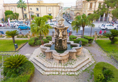 Noto (Sicilia, Italy) - A historical center view of the touristic baroque city in province of Siracusa, Sicily island, during the summer; UNESCO site in Val di Noto. photo