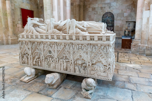 the tomb of Ines de Castro in the church of the Alcobaca monastery photo