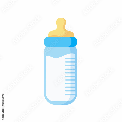 Baby milk bottle isolated on white background. Vector stock