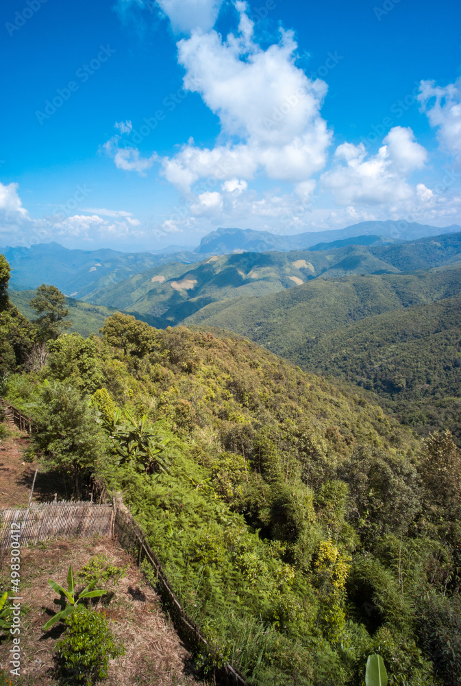 Naklejka premium Phou Khoun Mountain, Viewpoint on the way to Luang Prabang from Vang Vieng, Laos