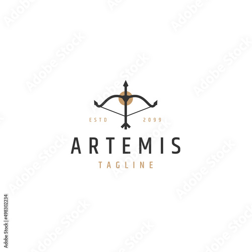 Artemis arrow logo icon design template flat vector