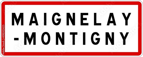 Panneau entrée ville agglomération Maignelay-Montigny / Town entrance sign Maignelay-Montigny